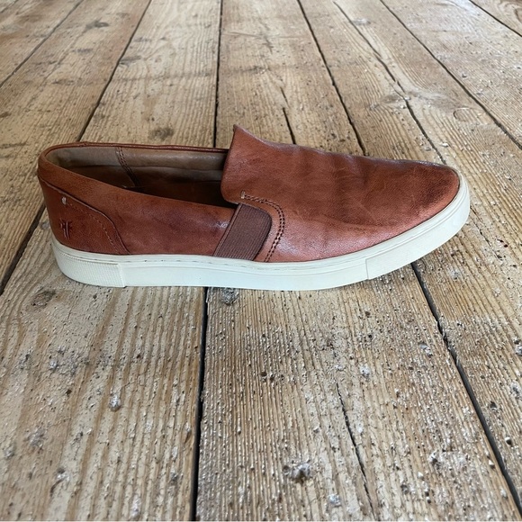 Frye Ivy Leather Slip-On Sneakers Cognac Brown Women’s 6.5 - Picture 7 of 12